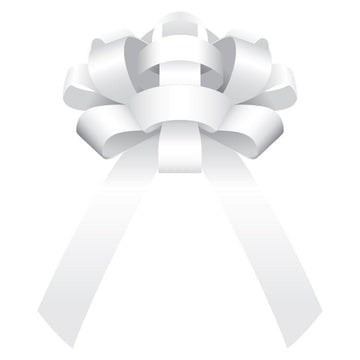30" Shiny Vinyl Car Bow White w/magnet
